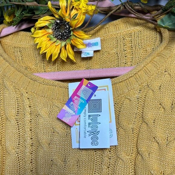 Lularoe Harper Cable Knit Sweater Plus Size 2X Cozy NWT - Picture 3 of 9